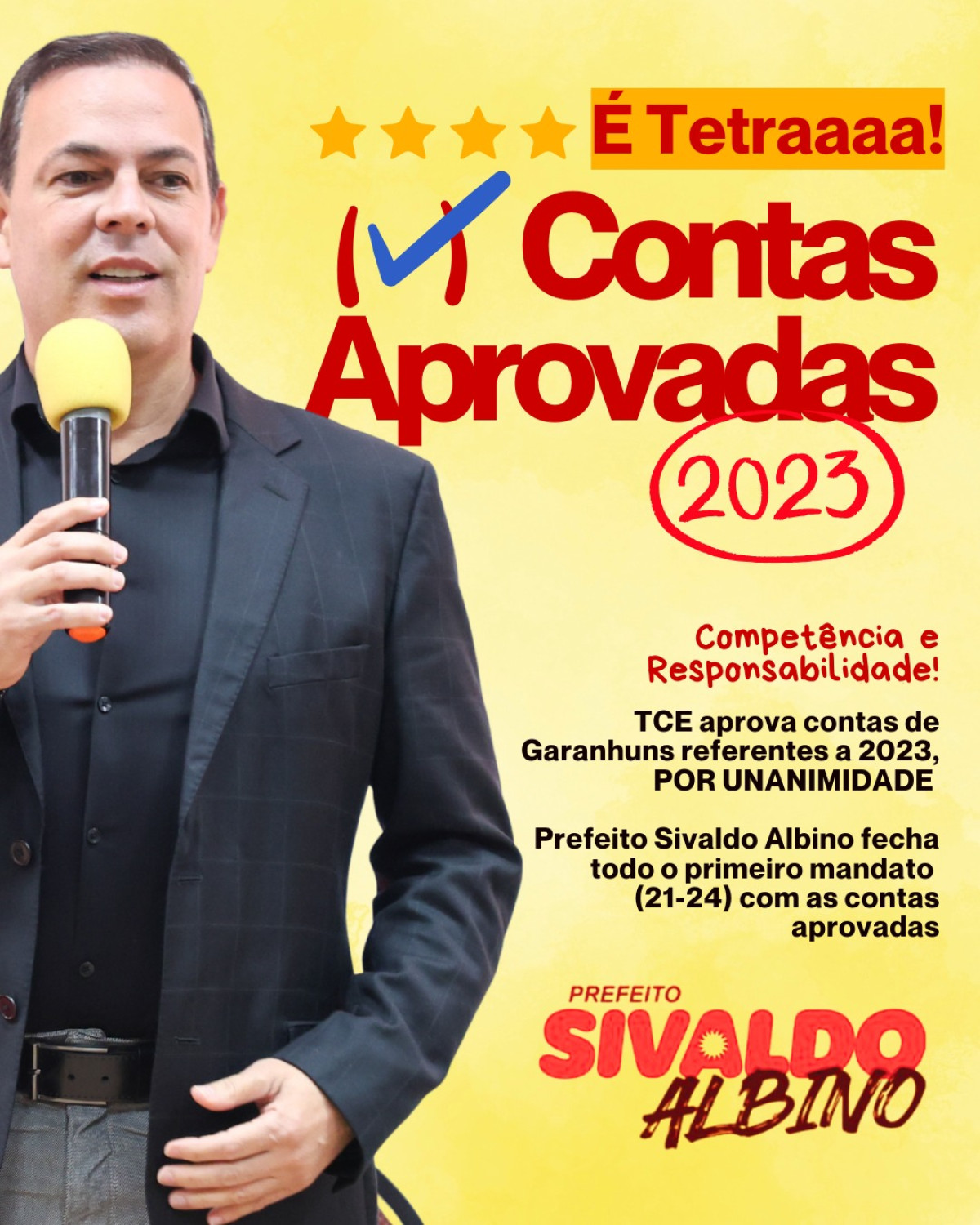 É TETRA! Prefeito Sivaldo Albino tem todas as quatro contas aprovadas da primeira gestão em Garanhuns