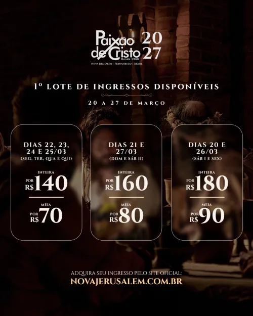 Maior espetáculo ao ar livre do mundo inicia venda de ingressos para temporada 2027