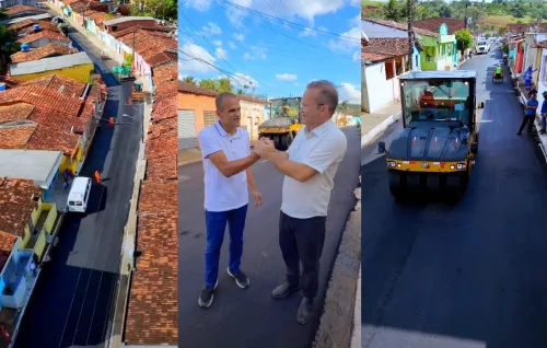 Ao lado de Arsênio, Janjão acompanha obras de asfalto em Bom Jardim e reforça parceria com Raquel Lyra