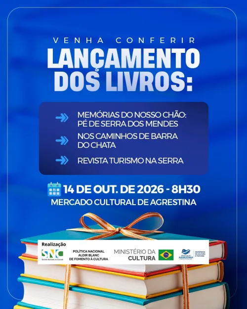 Agrestina realiza lançamento de livros e revista que valorizam a memória e o turismo local