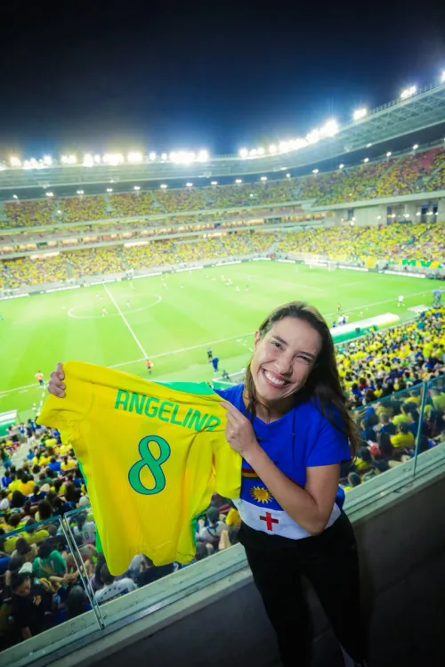 Em jogo da Seleção Brasileira Feminina, governadora Raquel Lyra destaca investimentos realizados na Arena de Pernambuco